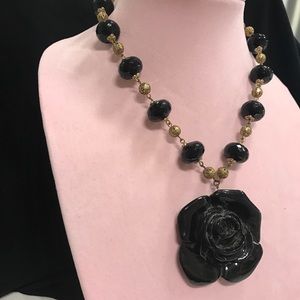 Black rose necklace